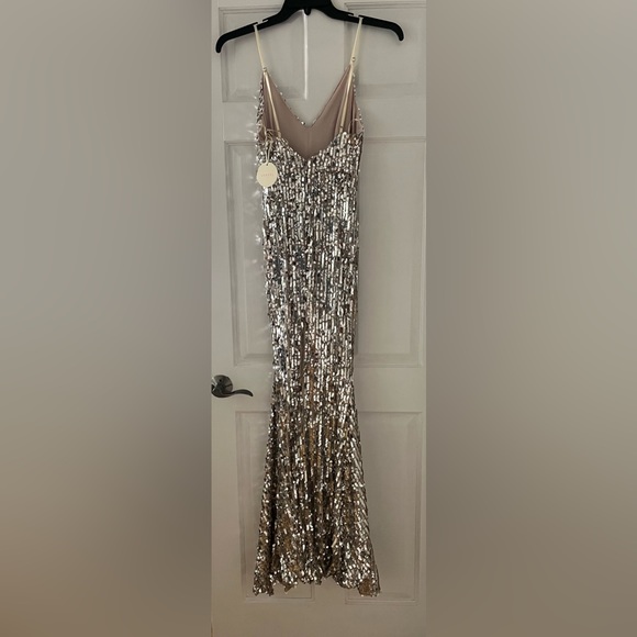 NWT, silver sequined formal mermaid dress - Picture 2 of 3